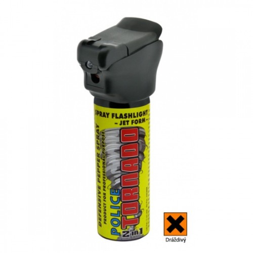 Obranný sprej OC Tornado (JET) s LED svetlom – 63ml