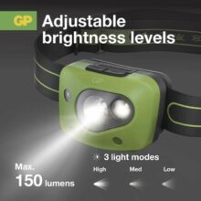 Svietidlo čelové GP Discovery CH34 LED LR03, P8554 – sivo/zelené