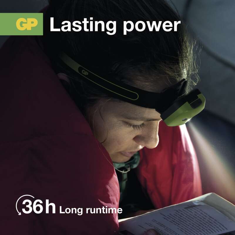 Svietidlo čelové GP Discovery CH34 LED LR03, P8554 – sivo/zelené