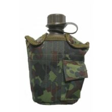 Fľaša poľná Mil-Tec s obalom 1L a alumíniovou miskou – BW fleck