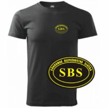 Tričko SBS – SECURITY so žltou potlačou – čierne