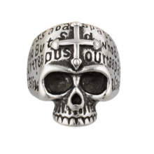 Prsteň ALBAINO, Lebka s templárskym krížom – strieborný