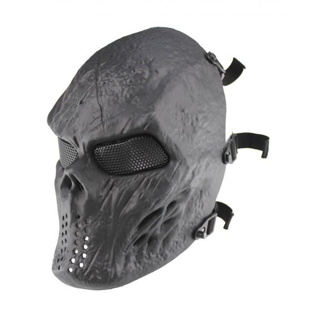 Airsoft maska Wosport Blooded Skull, čierna