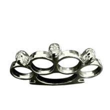 Boxer obranný – strieborný s lebkami