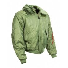 Bunda pilotná CWU s kožušinovým golierom – olivovozelená
