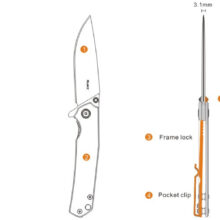 Nôž Ruike P801-SF – strieborný