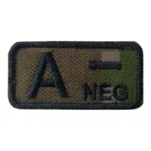 Nášivka označenie krvnej skupiny A- NEG so SZ – SK digital les