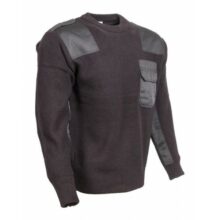 Sveter BW M-TRAMP RTX s výstrihom v tvare O – čierny