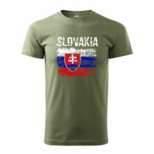 Tričko SLOVAKIA raster – olivové