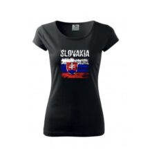 Tričko SLOVAKIA raster dámske – čierne