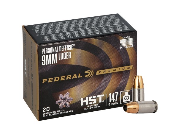 9mm Luger Federal Premium Personal Defense HST 147gr/9,53g JHP (P9HST2S), 20ks