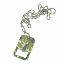 Prívesok Mil-Tec na krk ID štítky “At digital” s otváračom na fľaše