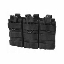 Sumka na 3 zásobníky MOLLE, otvorená – čierna