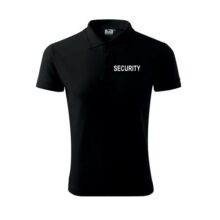 Polokošeľa SECURITY s bielym nápisom - čierna