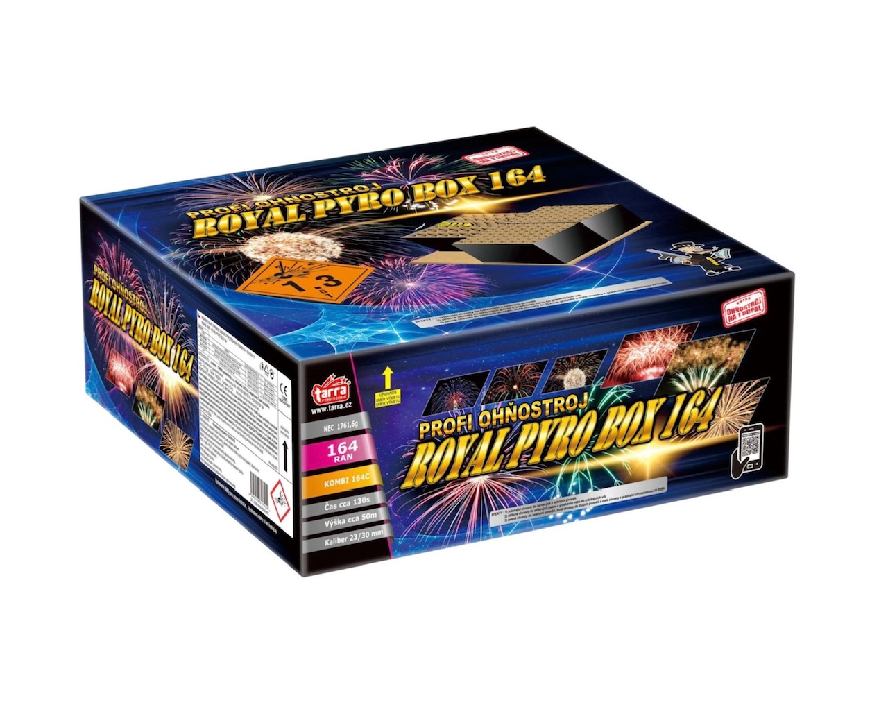 Profi ohnňostroj ROYAL PYRO BOX 164 rán, kaliber 25+30mm