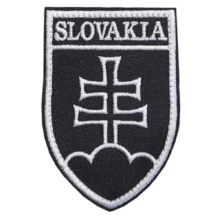 Nášivka SLOVAKIA znak so SZ 9x6cm - čiernobiela