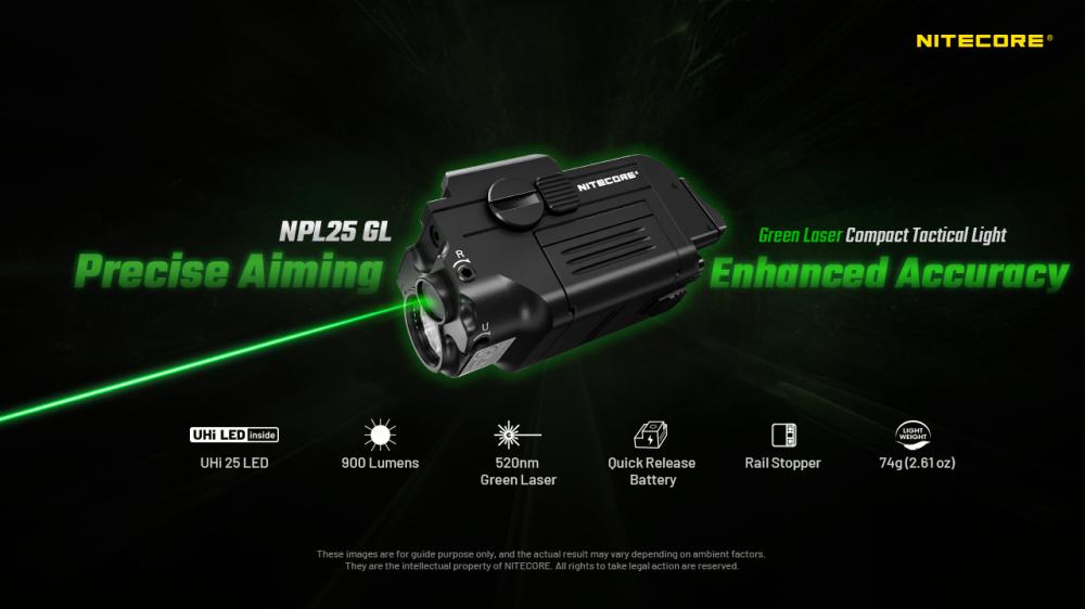 NITECORE NPL25 GL - biele svetlo + zelený laser – Obrázok 5