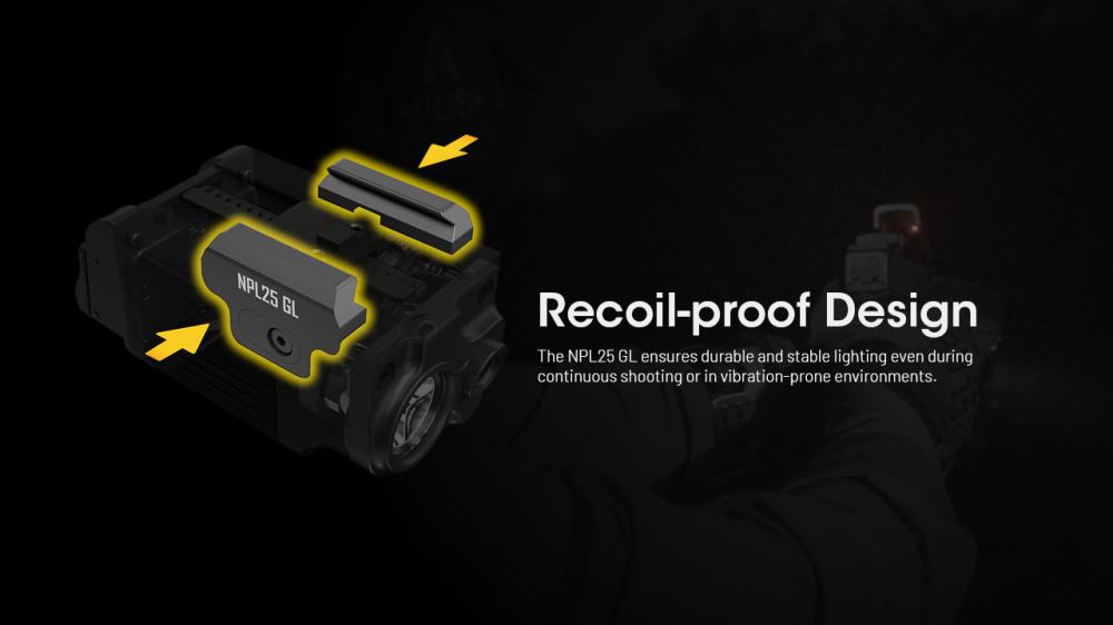 NITECORE NPL25 GL - biele svetlo + zelený laser – Obrázok 16